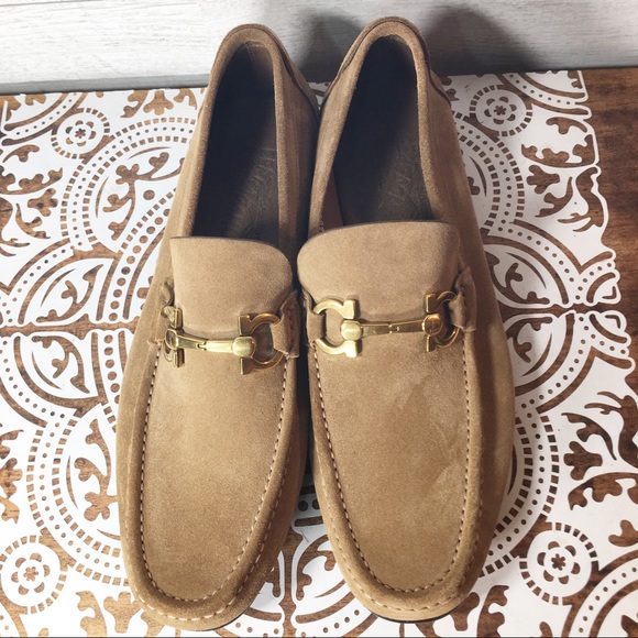 Salvatore Ferragamo Fiordi Suede Gancini Loafers